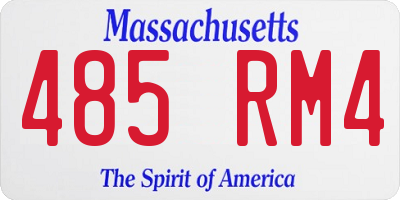 MA license plate 485RM4