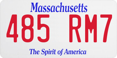 MA license plate 485RM7