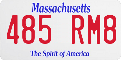 MA license plate 485RM8