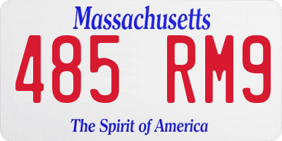 MA license plate 485RM9