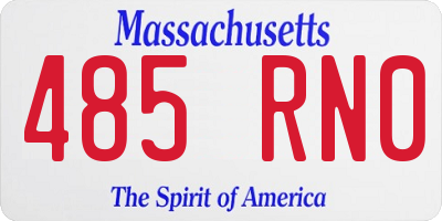 MA license plate 485RN0