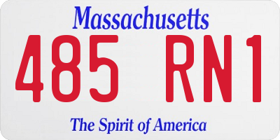 MA license plate 485RN1