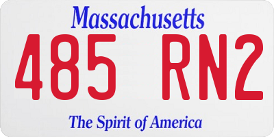 MA license plate 485RN2