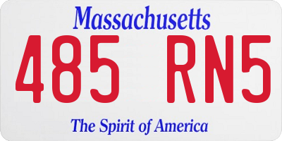 MA license plate 485RN5