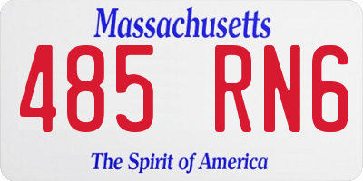MA license plate 485RN6