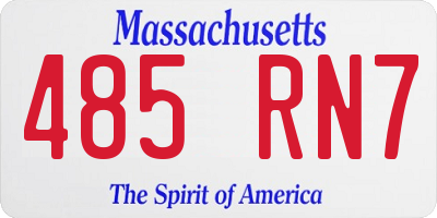 MA license plate 485RN7