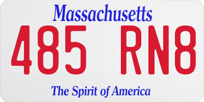 MA license plate 485RN8