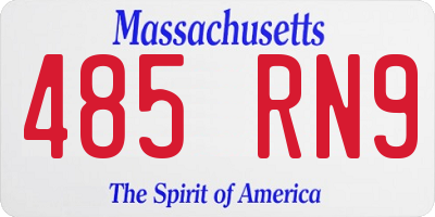MA license plate 485RN9