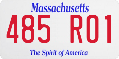 MA license plate 485RO1