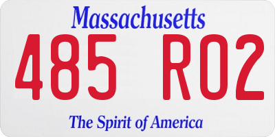 MA license plate 485RO2
