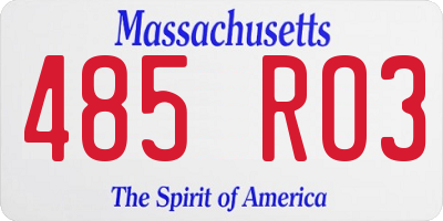 MA license plate 485RO3