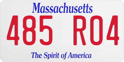 MA license plate 485RO4