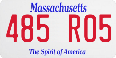 MA license plate 485RO5