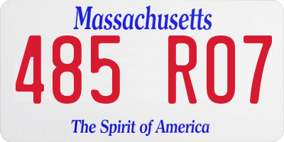 MA license plate 485RO7