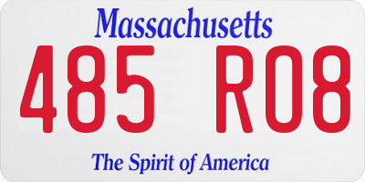 MA license plate 485RO8