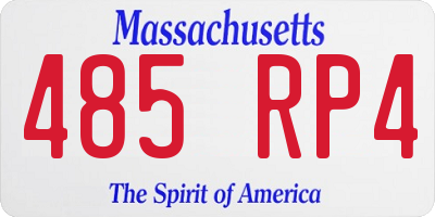MA license plate 485RP4