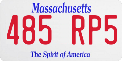 MA license plate 485RP5