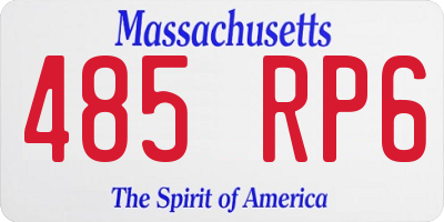MA license plate 485RP6