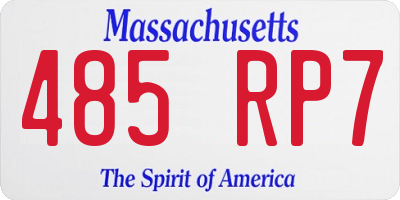 MA license plate 485RP7