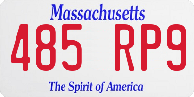 MA license plate 485RP9