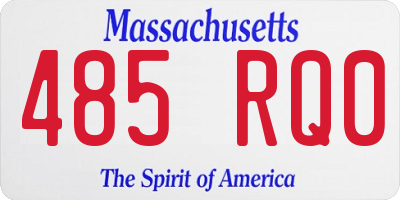 MA license plate 485RQ0