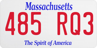 MA license plate 485RQ3