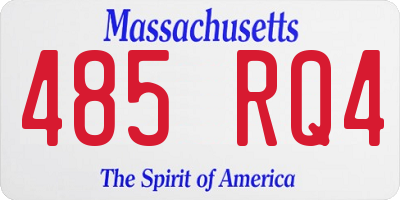 MA license plate 485RQ4
