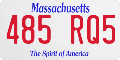 MA license plate 485RQ5