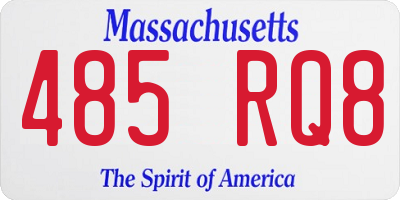 MA license plate 485RQ8