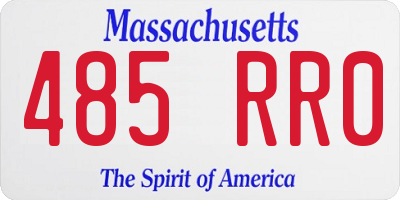 MA license plate 485RR0