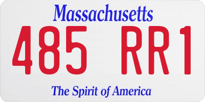 MA license plate 485RR1