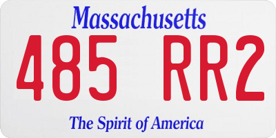 MA license plate 485RR2