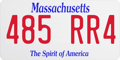 MA license plate 485RR4