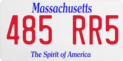 MA license plate 485RR5