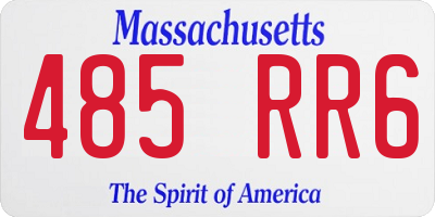 MA license plate 485RR6