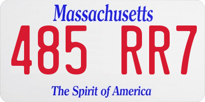 MA license plate 485RR7