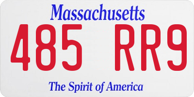 MA license plate 485RR9