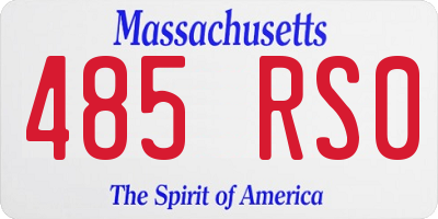 MA license plate 485RS0