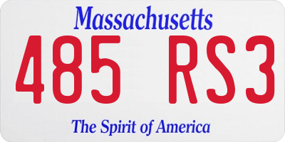 MA license plate 485RS3