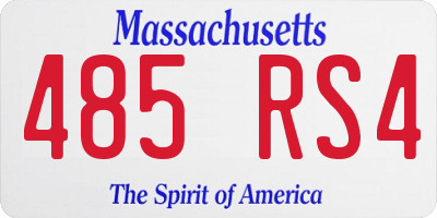 MA license plate 485RS4
