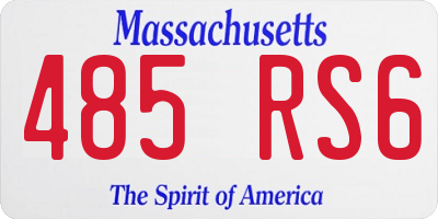 MA license plate 485RS6