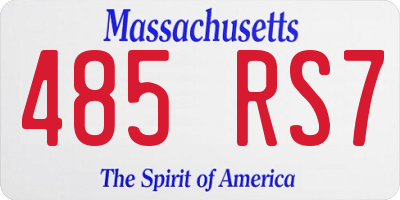 MA license plate 485RS7