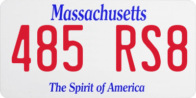 MA license plate 485RS8