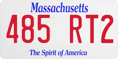 MA license plate 485RT2