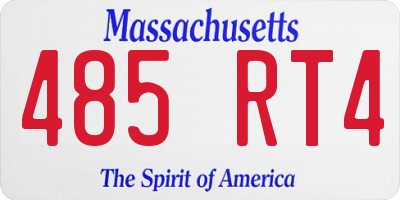 MA license plate 485RT4