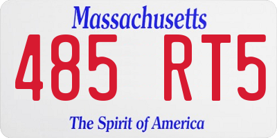 MA license plate 485RT5