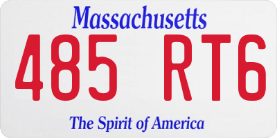 MA license plate 485RT6
