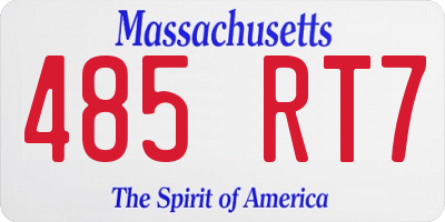 MA license plate 485RT7