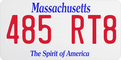 MA license plate 485RT8
