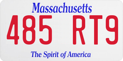 MA license plate 485RT9